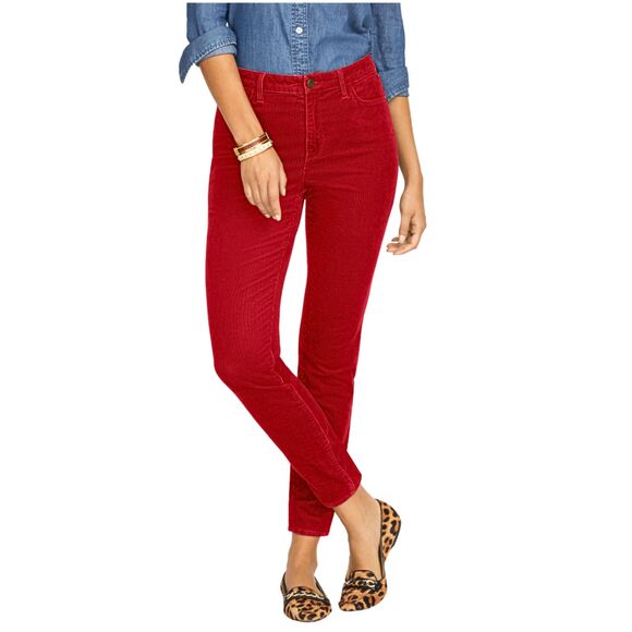 Tripp NYC Red Slim Straight Skinny Corduroy Pants Size 1 - Picture 1 of 12